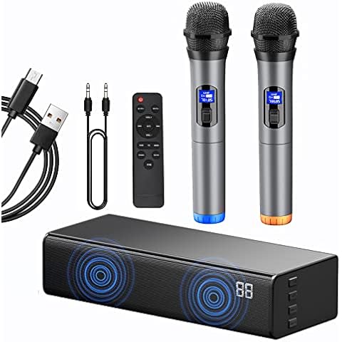 Inncen Karaoke Machine, Bluetooth Karaoke System, with 2 Dynamic Wireless UHF Karaoke Microphone, AUX & Coaxial/USB/BT5.0, PA Speaker 2.0 Stereo for Party Wedding Home Karaoke Cover