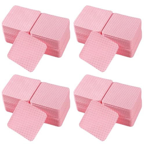 800 Stück Zelletten für Gelnägel Fusselfreie Nageltücher Nagel Wischtücher für Cleaner Gelnägel Nagellackentferner Wattepads Nail Wipes Pads(Rosa)