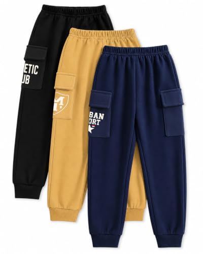 Image of Kuchipoo Boys Cargo Joggers - Pack of 3