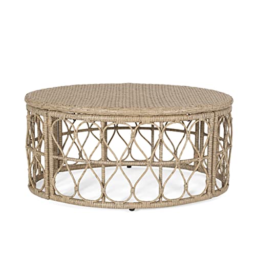 Christopher Knight Home Bruce Outdoor Coffee Table - Wicker - Light Brown