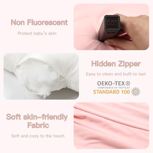Image of Infant Support Cushion -Baby Support Cushion for Newborn, Oversized for 0-24 Months (36.5*20 inchs), Tummy Time Mat for Home and Travel, Soft Cotton, Supervised Use, Baby Essentials Gift -includ cover