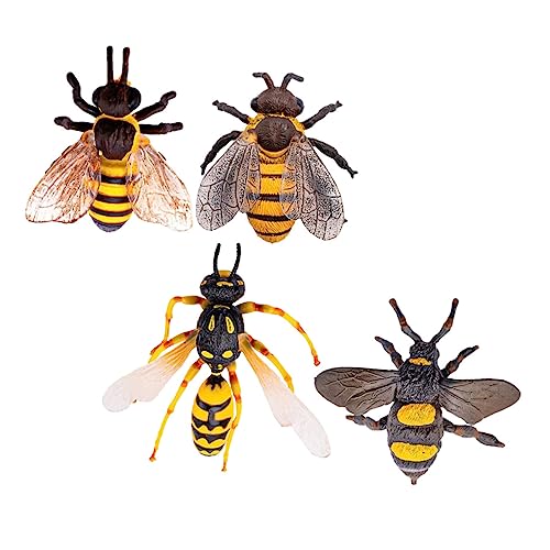 SOIMISS 4 Piezas Modelo de Insecto de simulación Figurilla pequeño Abejas Juguete de Abeja Realista Insecto Modelo de Juguete Toy de Abeja Realista Estatua de Abeja el plastico