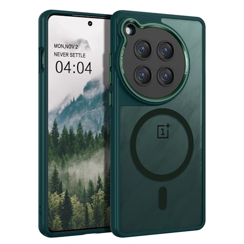 Image of DUEDUE for OnePlus 12 Case Magnetic[Compatible with MagSafe], Military Grade Shockproof PC Back Cover TPU Bumper Protective Phone Case for OnePlus 12 5G 6.82 inch, Green