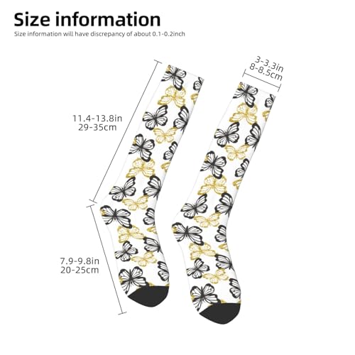 Golden Glitter Butterflies Youth Men and Women Soccer Socks Slip High Socks for Running, Travel, Athletic4