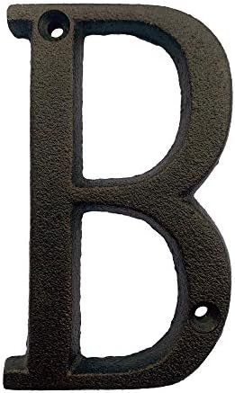 Cast Iron House Letter 'A' – 5 Inch High, Rustic Hammered Finish, Matches 5.5 Inch Numbers - View #3