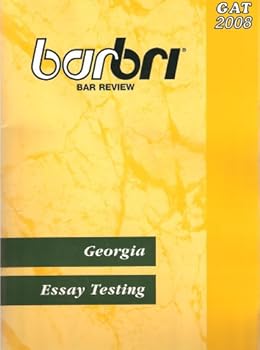 Paperback Barbri Bar Review: Georgia Essay Testing: GAT 2008 Book