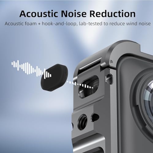 Image of Metal Protective Case for Insta 360 X5 Action Camera with Silicone Lens Cap, Cold Shoe Mount, 3x1 /4 inch Threads & 2-Claw GoPro Mount Adapter - Insta 360 Action Camera Accessories (Cage + Cap)