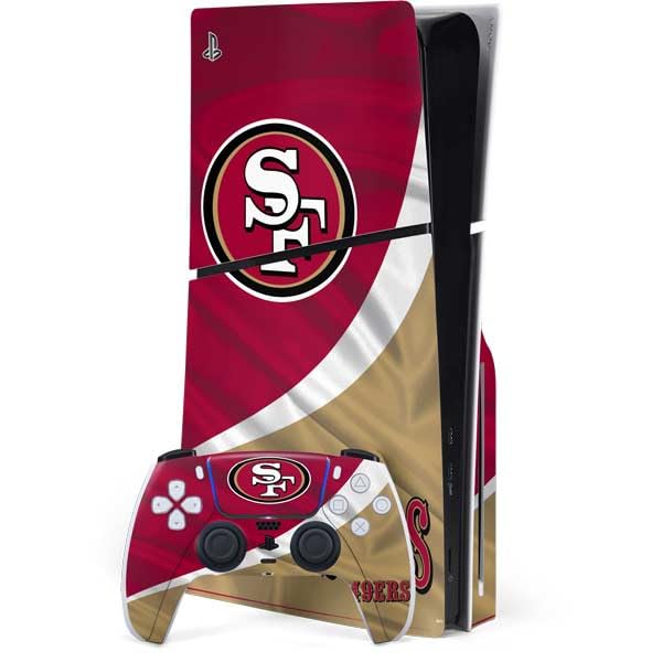 Skinit Decal Gaming Skin Compatible with PS5 Slim Disk Bundle - Officially Licensed NFL San Francisco 49ers Design