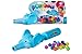 Poppimals Elephant Ball Cannon (35 cm) - Funny Children's Toy from 3 Years, Blue Cannon with 20 Colourful Balls, with Pump Mechanism and Silicone Trunk
