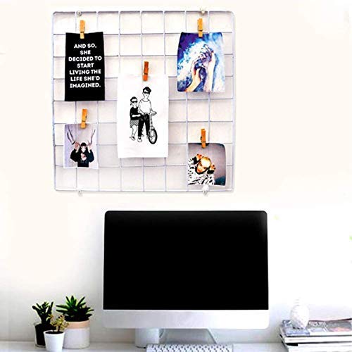 PIKIFY DIY Steel Grid Photo Frame for Wall [40 * 40 cm] Clip Holder Photo Frame,Multi Functional Creative Mesh Wall Grid [Made in India] (1) (White, 2), Rectangular (B08251M4K1) Amazon Price History, Amazon Price Tracker