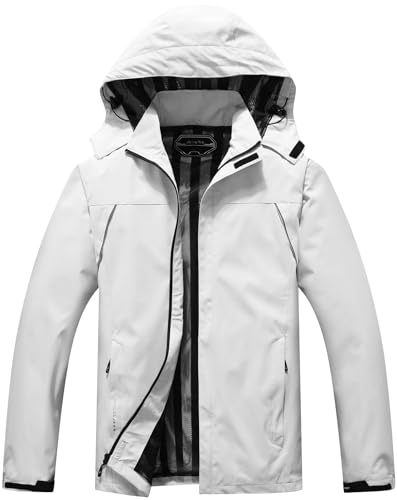 Maoyssen Outdoor Men'S Waterproof Raincoat Windbreaker Lightweight Rain Jacket With Detachable Hood cover