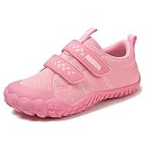 KUBUA Barefoot Shoes for Kids Boys Girls Sneakers Toddler Naturally Minimalist Zero Drop Lightweight Shoes for Outdoor Sports Walking Tennis Running Gym Athletic Training A Pink 7 Toddler