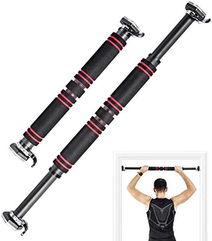 Goplus Pull Up Bar for Doorway, 25.5”-39.5” Adjustable Chin Up Bar with Locking Mechanism,Household Horizontal Bar w/Non-slipping Foam Grip, Home Gym Exercise Strength Training, No Screws Needed