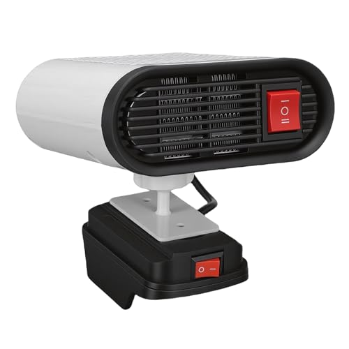 Depisuta Calentador de espacio eléctrico, Descongelador de coche portátil con puerto USB doble, 360° de rotación 160° de ajuste de inclinación Calentador parabrisas alimentado por