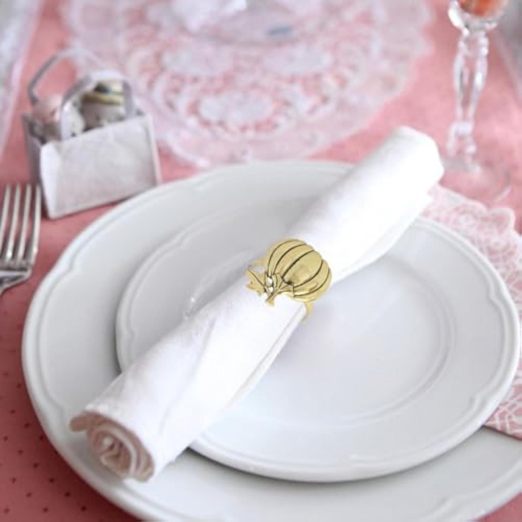 6Pcs Pumpkin Napkin Rings for Table Parties