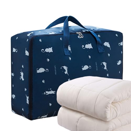 Bolsas de almacenamiento para edredones, organizador de mantas, bolsillos impermeables con cremallera plegables para ahorrar espacio de almacenamiento de ropa, mantas, sábanas y ropa de cama