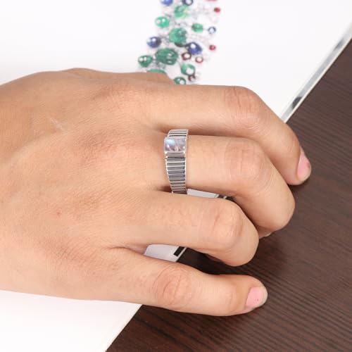 Bague pierre de lune véritable et argent 925 de prestige - 4