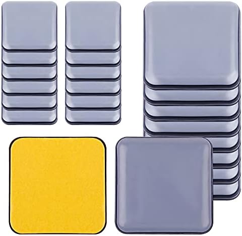 20 Pcs Furniture Gliders for Carpet, 2 Size Furniture Sliders for Wooden Floors, Easy Gliders for Furnitures, Furnitures Movers for Heavy Items(Square, 12pcs25mm+8pcs40mm)