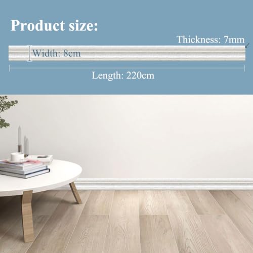 Zócalos autoadhesivos de espuma amarillos para pared, pack de 2 rollos de 2.2m x 8cm 3
