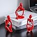 BrownLove 3pcs Red Human Body Abstract Art Decoration, Modern Art Resin Statue Room Office Shelf Bookcase Decoration