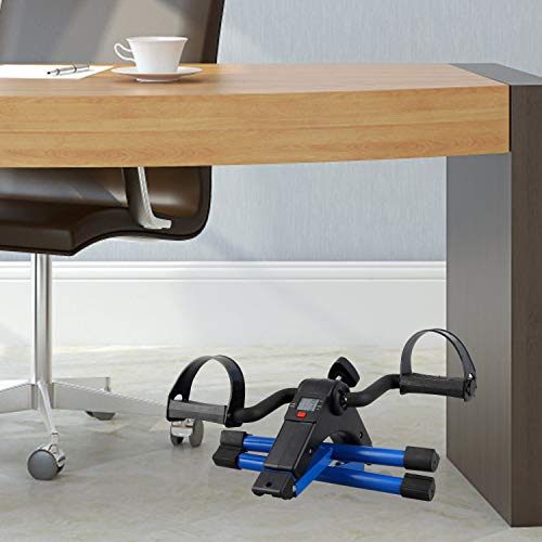 Folding Pedal Exerciser, Mini Exercise Bike Under Desk Bike Foot Pedal Exerciser, Foot Hand Cycle Portable Peddler Machine Bicycle Exerciser Arm Leg Exerciser While Sitting by AGM - Image 2