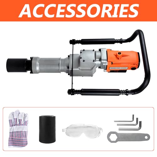 2200W Electric T Post Driver – 110V Handheld Pile Driver Hammer for Fence Post, Farm, Construction Site with 55mm, 70mm pile sleeve, Ideal for Metal Fencing, Landscaping, and DIY Projects