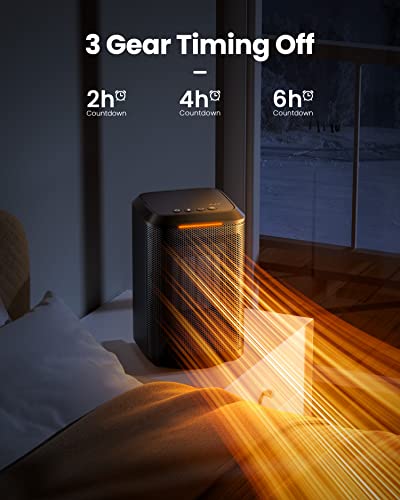 Gaiatop Space Heater, 1000W Fast Heating Quiet Energy Efficient 45°Oscillation Space Heaters For Indoor Use, 2-6H Timing Ptc Ceramic Heater, Tip-Over & Overheating Protection Portable Heater For Home #TOP4