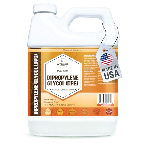 16oz Dipropylene Glycol (DPG) Versatile Solvent & Fragrance Diluent for Perfume Essential Oils & Personal Care Formulations Clear Low Odor Cosmetic Ingredient | 16 Ounces