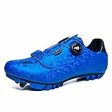 AASITZ Mountainbike Schuhe Herren Outdoor Sport MTB Fahrradschuhe Professionelle SPD Fahrrad selbstsichernde Rennradschuhe - blau||43