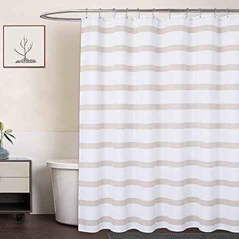 LinTimes Cortina de ducha tipo gofre resistente al agua, 72 x 84 pulgadas, gris pardo Cover