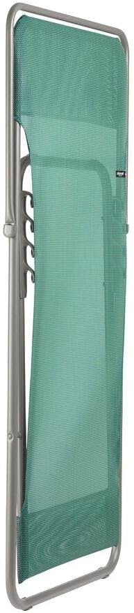 Lafuma Maxi Transat 4 Position Recline, Lockable Angle Folding Outdoor Camping Steel Batyline Mesh Sling Lounge Chair, Chlorophyll (2 Pack)
