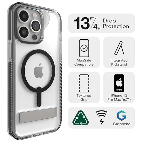 Image of ZAGG Santa Cruz Snap iPhone 15 Pro Max Case - MagSafe Phone Case, Drop Protection (13ft /4m), Durable Graphene, Anti-Yellowing, and Scratch-Resistant Phone Case, Purple