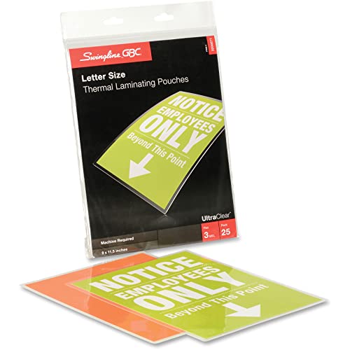 Gbc Ultraclear Thermal Laminating Pouches, Letter Size, 3 Mil, 25 Pack (3200577) #TOP7