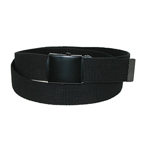 CTM Fabric Big & Tall Adjustable Belt with Black Buckle2