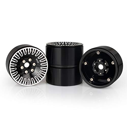 KYX Racing Aluminum Alloy 1.9\" Wheel Rims Upgrades Parts Accessories for RC Crawler Car Axial SCX10 II 90046 Capra UTB TRX4 D90 (4 pcs)