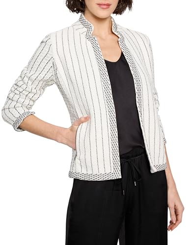NIC+ZOE Women's Pinstripe Notch Collar Knit Jacket2