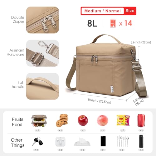 Image of NOL Natural Organic Lifestyle Insulated Lunch Bags for Women Cooler Bag Lightweight Nylon Waterproof Lunch Box For Work