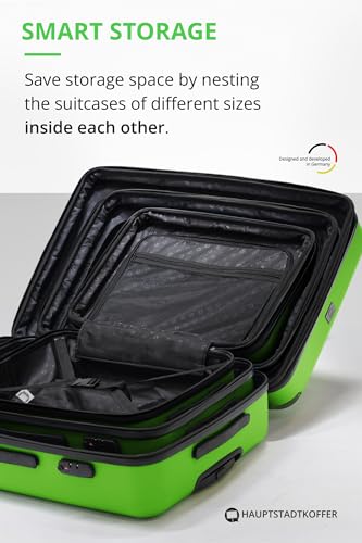 Hauptstadtkoffer Spree - Großer Hartschalen-Koffer, TSA, 4 Doppel-Rollen, Trolley, Rollkoffer, Reisekoffer, Volumenerweiterung, 75 cm, 119 Liter, Apfelgrün