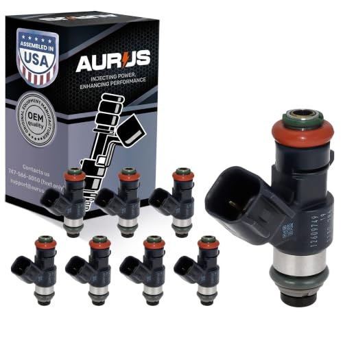 x8 OEM AURUS Fuel Injectors 12609749 Compatible with 2009-2014 Chevrolet Silverado 1500 for GMC Sierra 1500 Yukon XL 1500 for Cadillac Escalade EXT Escalade ESV 2009 for Hummer H2 6.2L V8 (SET of 8)
