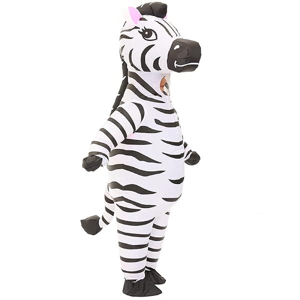 ZISUEX Inflatable Zebra Costume Adults Inflatable Zebra blow up costumes for adults Safari Animal Costume Halloween Costume by ZISUEX - Used condition - US$23.11