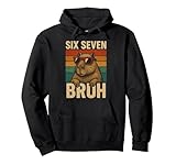 Six Seven Bruh Capybara Retro Vintage Funny 67 Meme Kids Pullover Hoodie