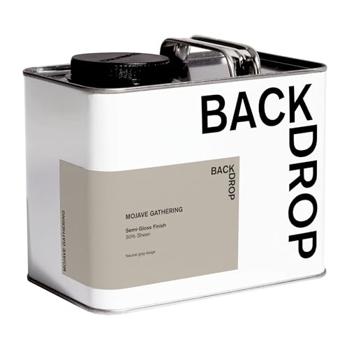 BACKDROP | Premium Interior Paint | Semi-Gloss Finish for Trim & Doors | Self-Priming, Low VOC, Green Wise Certified | MOJAVE GATHERING - Neutral gray-beige | 0.5 Gallon