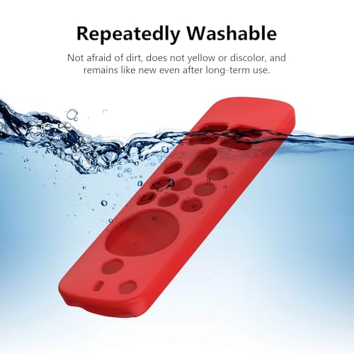 Image of RAYA Silicone TV Remote Cover Compatible with All New Fire TV Stick 4k & Fire Tv Stick HD Remote 2025 Model Protective Case with Lanyard (Red)