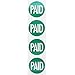 Green with White Paid Stickers 1.5 Inch Round Circle Labels 500 Total Adhesive Stickers on a Roll for Receipts Invoices Billing and Cash Register Use Made in The USA