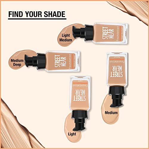 Image of STREET WEAR Foundation -Light (Light) - 30 ml -Weightless, Buildable Coverage, Breathable, Water-based Formulation for Daily Use, Enriched with Vitamin E (Pack of 2)