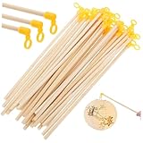 OUNONA 35 Stück Teiliges Laternenstäbe aus Holz Handgriff für Papierlaternen mit Trageschlaufe Handlich und Sicher für DIY Laternen Dekorieren Drinnen und Draußen