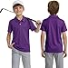 Youth Purple Short Sleeve Polo Shirts for Boys Girls Collared Performance School Uniform Shirts for Golf (14-16 Years)