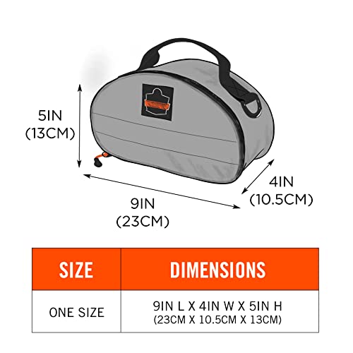 Ergodyne Arsenal 5187 Respirator Mask Storage Bag, Fits Half Face Respirators, Clamshell Design, Loop Attachment Gray