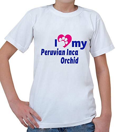 Custom Brother - I Love My Peruvian Inca Orchid Dog Dogs Kids Short Sleeve T Shirt White
