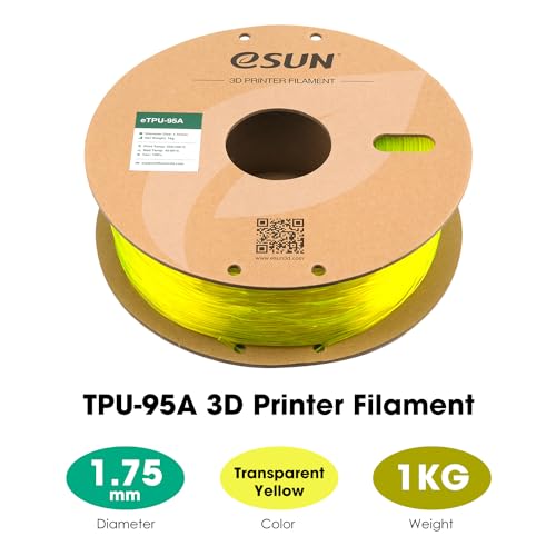 Filamento 3D TPU-95A 1.75mm Flexible Transparente Amarillo 1KG - Fernando Cortés